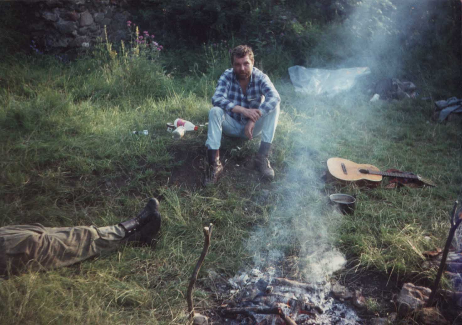 Na skalním hrádku Hřídelík u Blíževedel, r.1992